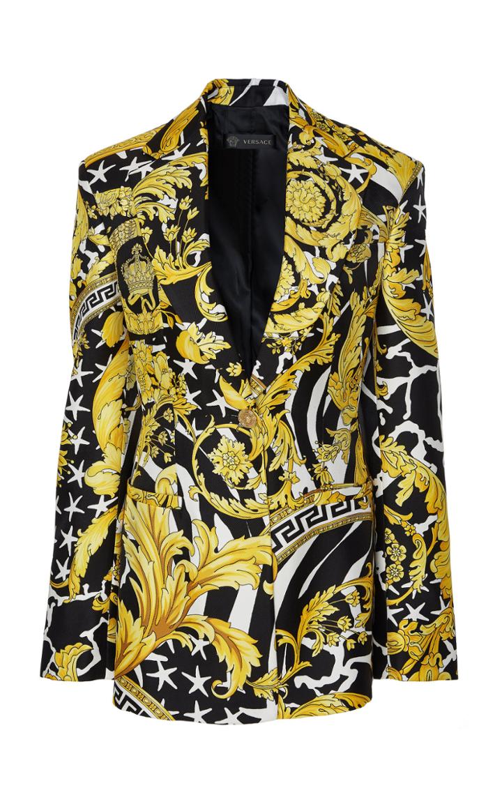 Versace Single Breasted Silk Blazer