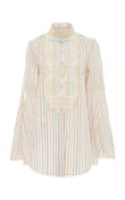 Anna Sui Ribbon Stripe & Daisy Songs Shirt Dress