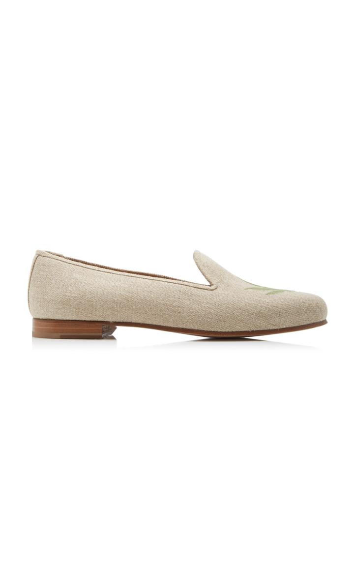 Stubbs & Wootton Cannabis Linen Loafers