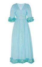 Moda Operandi Gl Hrgel Ruffled Linen Belted Maxi Dress Size: S