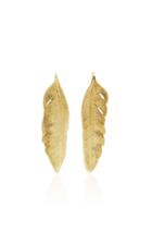 Mahnaz Collection Limited Edition 18k Gold Feather Earrings By Angela Cummings C.1991