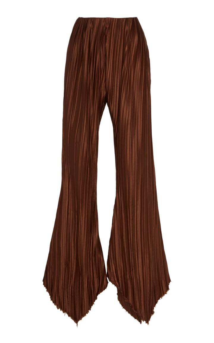 Cult Gaia Keira Pliss Silk-effect Wide-leg Pants