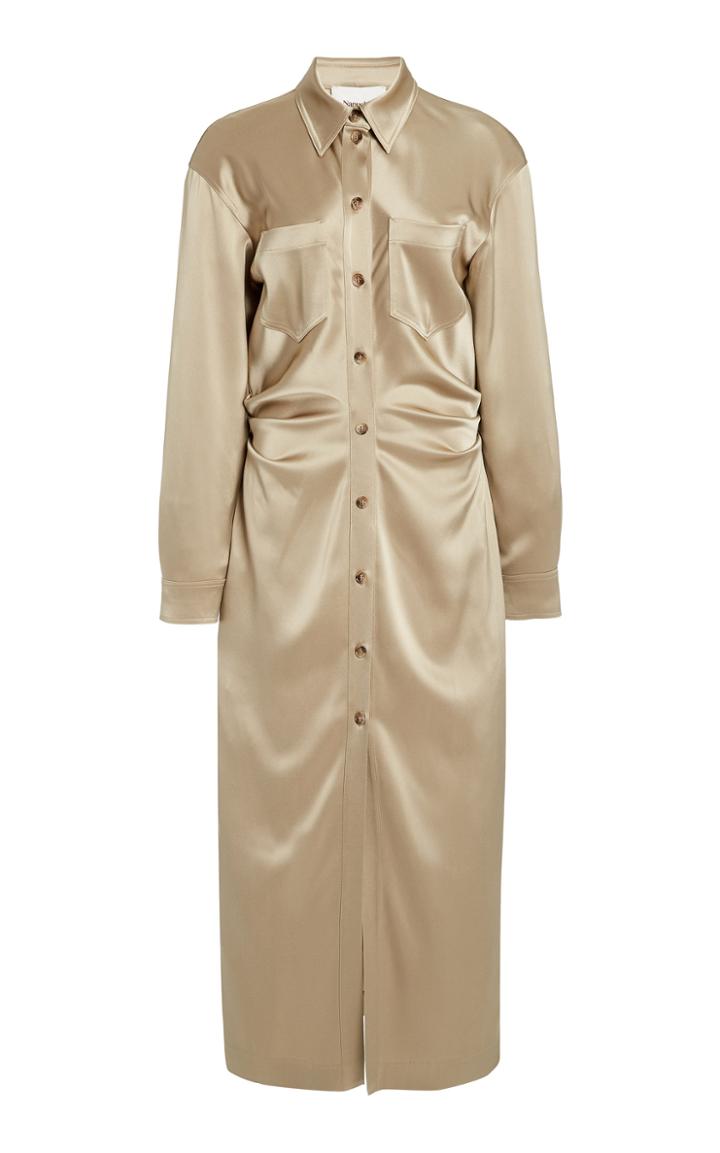 Moda Operandi Nanushka Kinsley Satin Shirt Dress