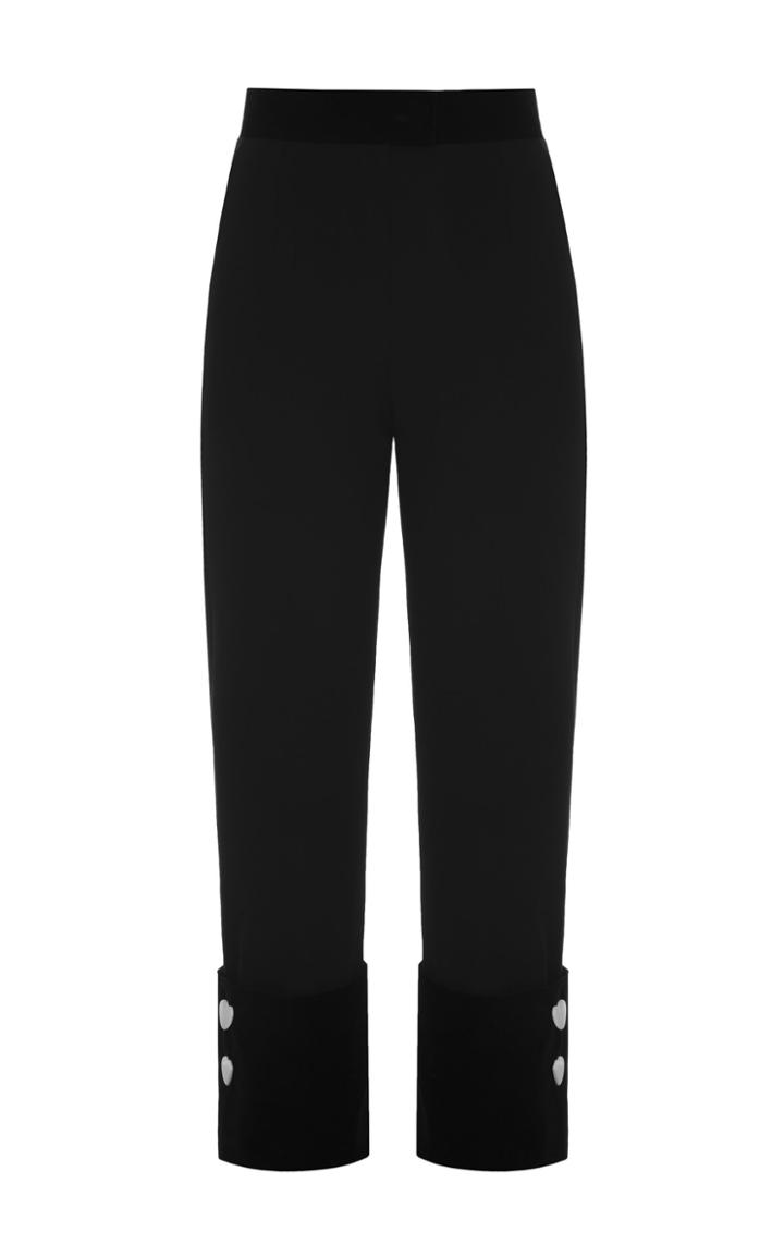 George Keburia Velvet Tipped High-rise Pant