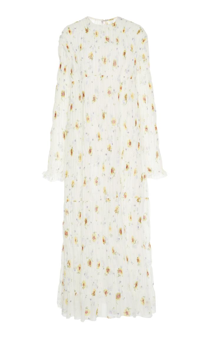 Giambattista Valli Floral Handpleated Dress