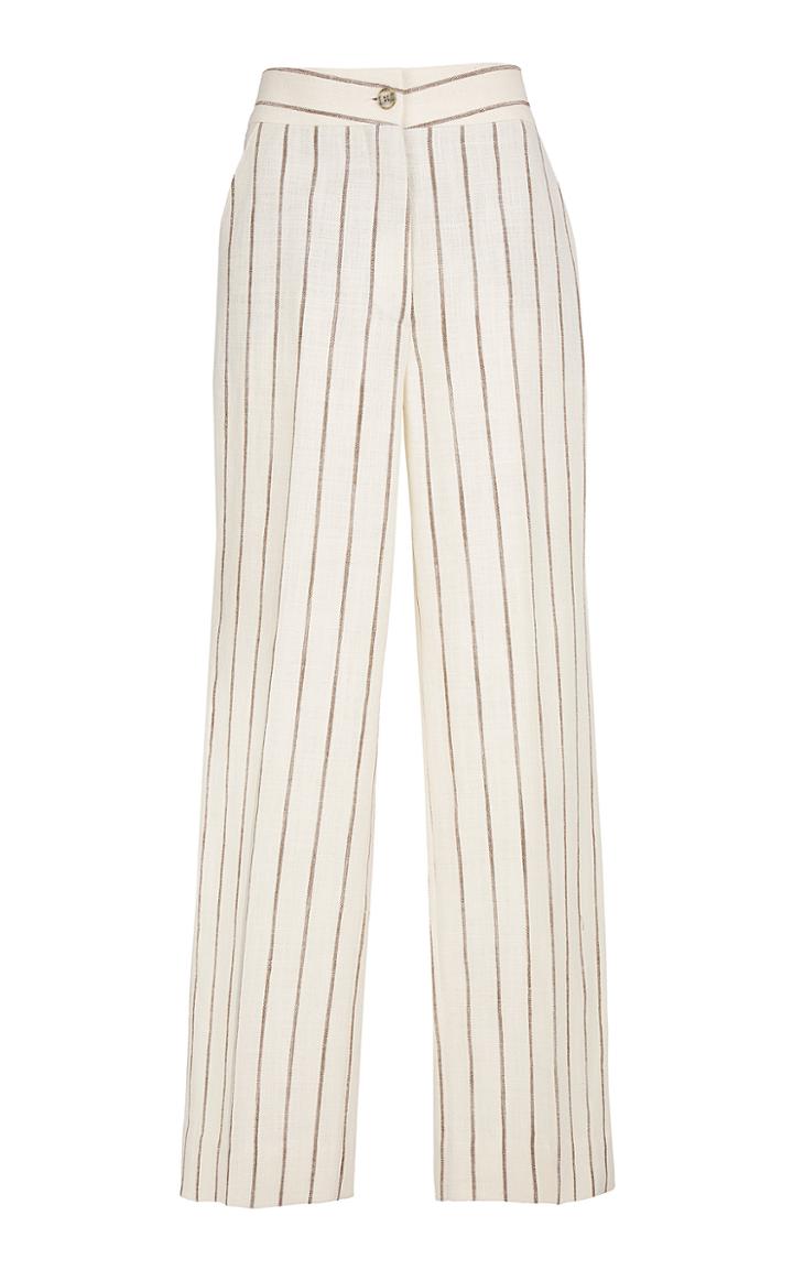 Moda Operandi Blaz Milano Linette Pinstriped High-rise Wide-leg Pants Size: 00