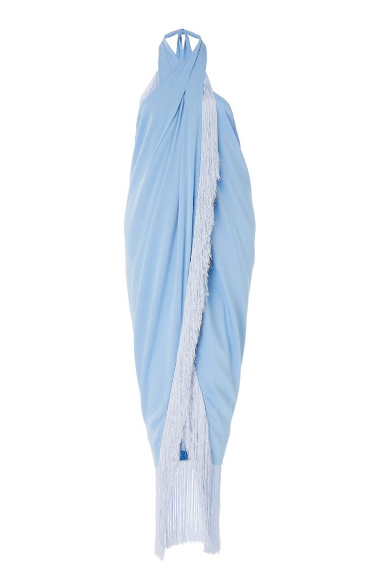 Cult Gaia Bianca Fringed Silk Dress