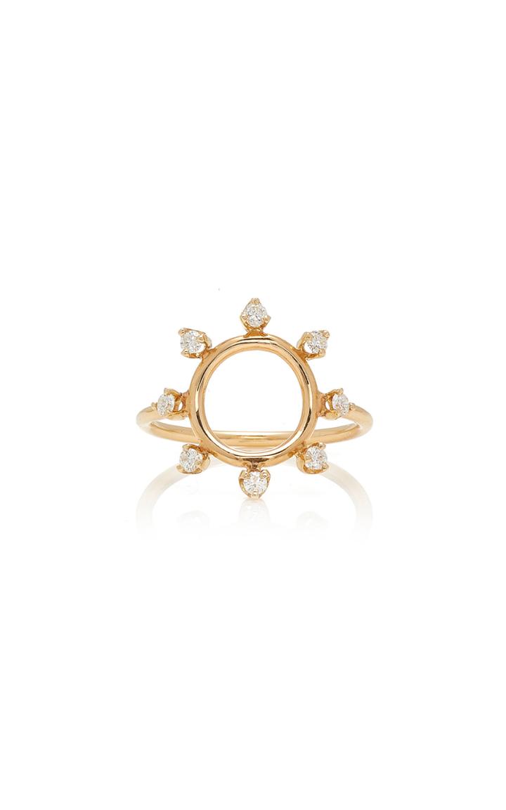 Zoe Chicco 14k Gold Circle Ring With Prong Set Diamonds All Around
