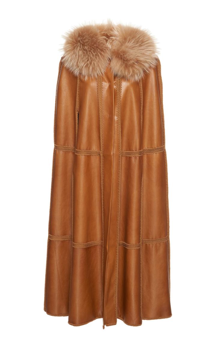 Alberta Ferretti Leather Cape