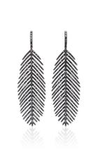 Sidney Garber 18k Feathers That Move Black Diamond Earrings