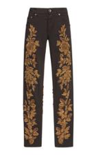 Dolce & Gabbana Floral-embroidered Mid-rise Jeans