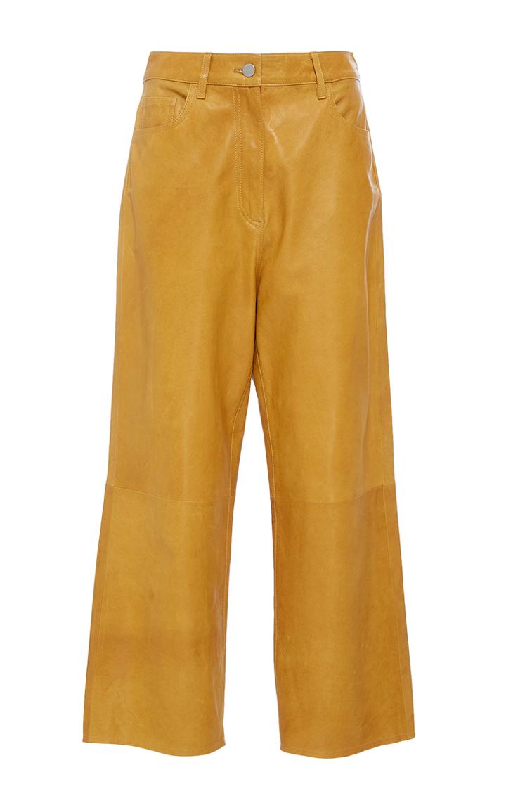 Tibi Cropped Leather Jeans
