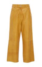 Tibi Cropped Leather Jeans