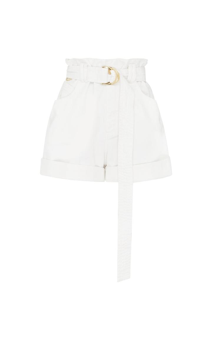 Aje Salt Lake Belted Denim Shorts Size: 4