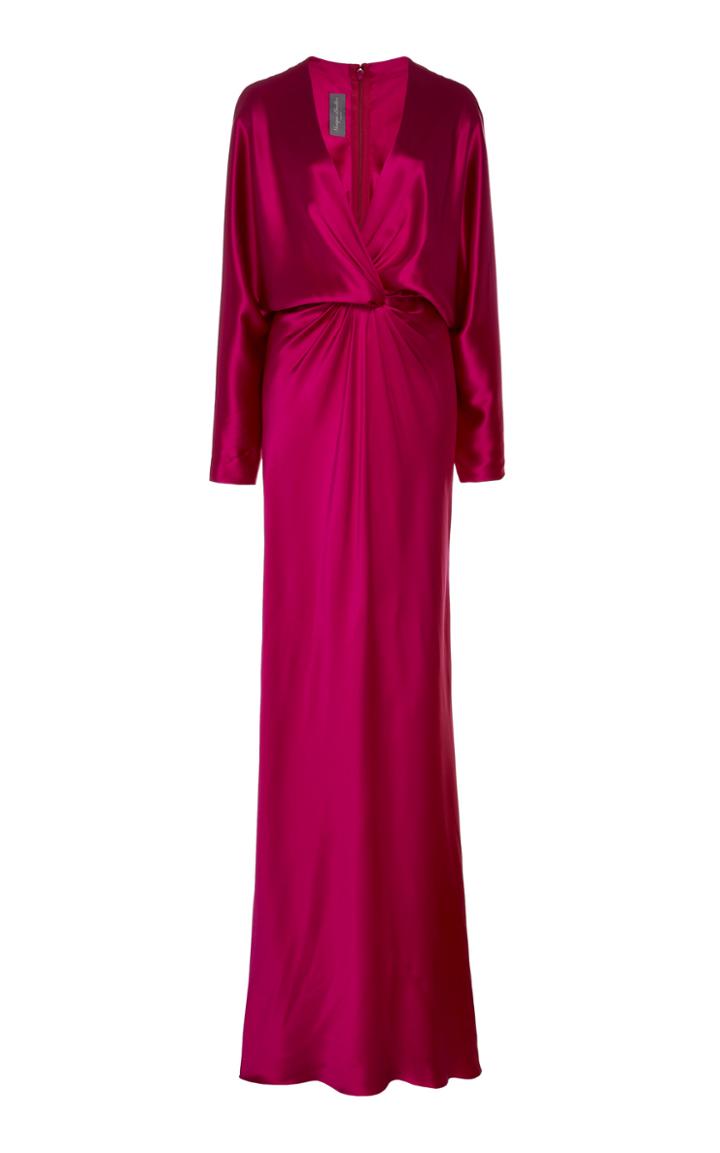 Monique Lhuillier Draped Dolman Sleeve Gown