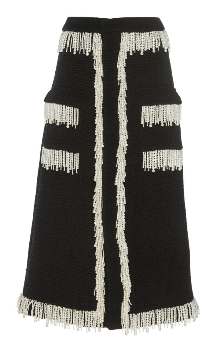 Huishan Zhang Victoria Pearl-fringed Skirt