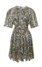 Diane Von Furstenberg Short Sleeved Cinched Waist Belted Dress