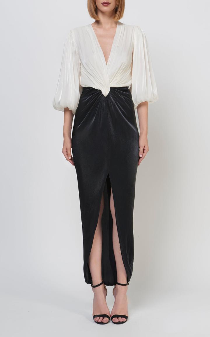Moda Operandi Costarellos Kinsey Iridescent Lurex-georgette Blouson Dress