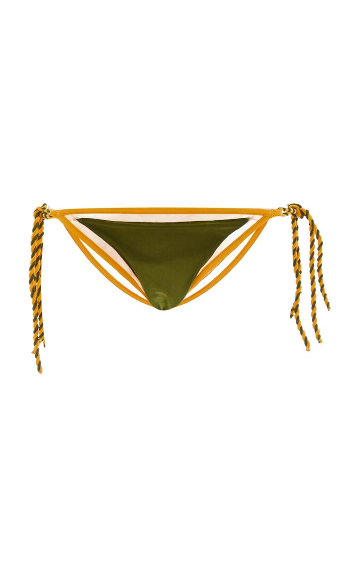 Agua De Coco Embroidered Detail Bikini Bottom