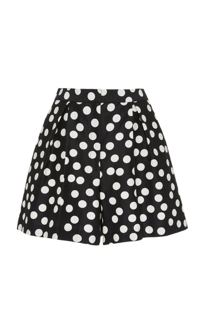 Moda Operandi Carolina Herrera Polka-dot Cotton-silk Blend High-waisted Shorts Size: