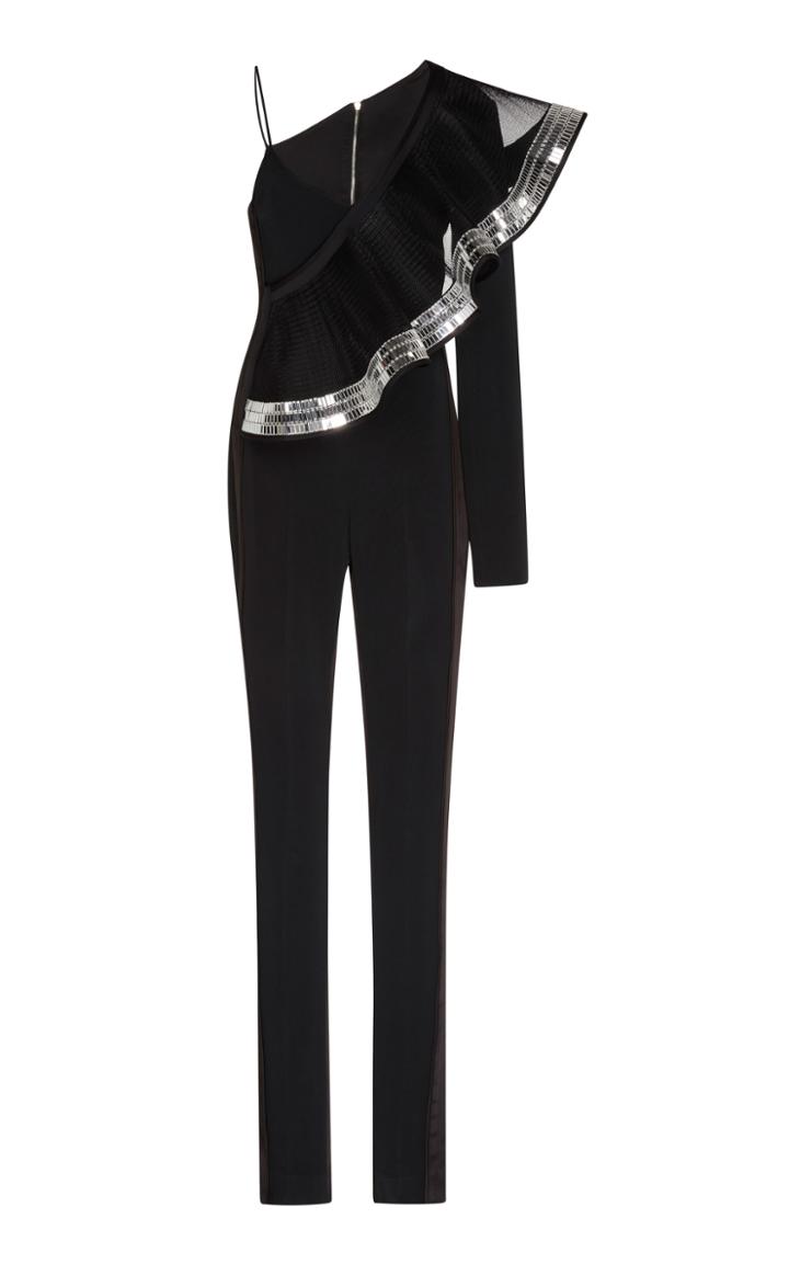 David Koma Embroidered Ruffle Jumpsuit