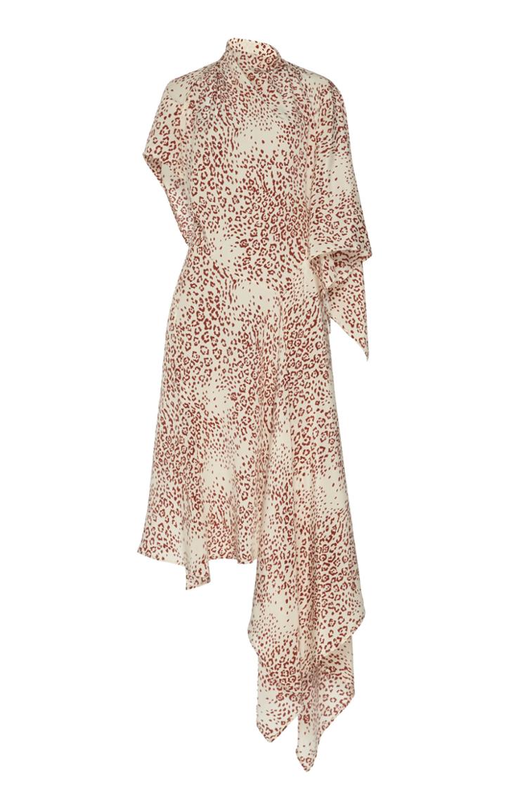 Petar Petrov Adora Cape-effect Asymmetric Silk-chiffon Dress