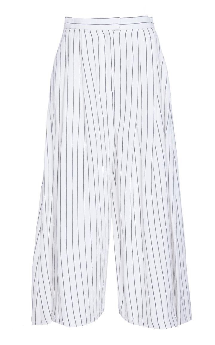 Christine Alcalay Linen Blend Wide-leg Culotte