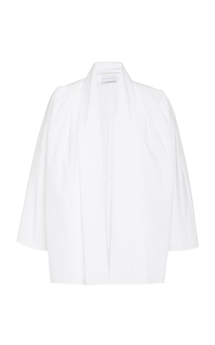 Piece Of White Ashley Long-sleeve Open Front Cotton Poplin Shirt