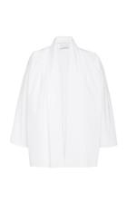 Piece Of White Ashley Long-sleeve Open Front Cotton Poplin Shirt
