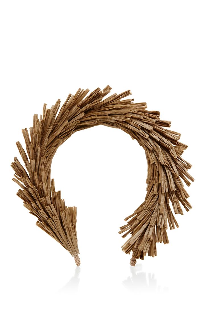 Gigi Burris Tan Raffia Headband