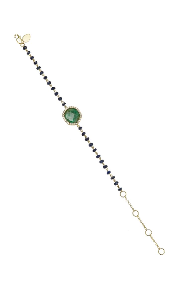 Meira T 14k Gold Emerald And Blue Sapphire Bracelet