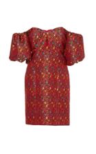 Caroline Constas Titos Balloon Sleeve Jacquard Mini Dress