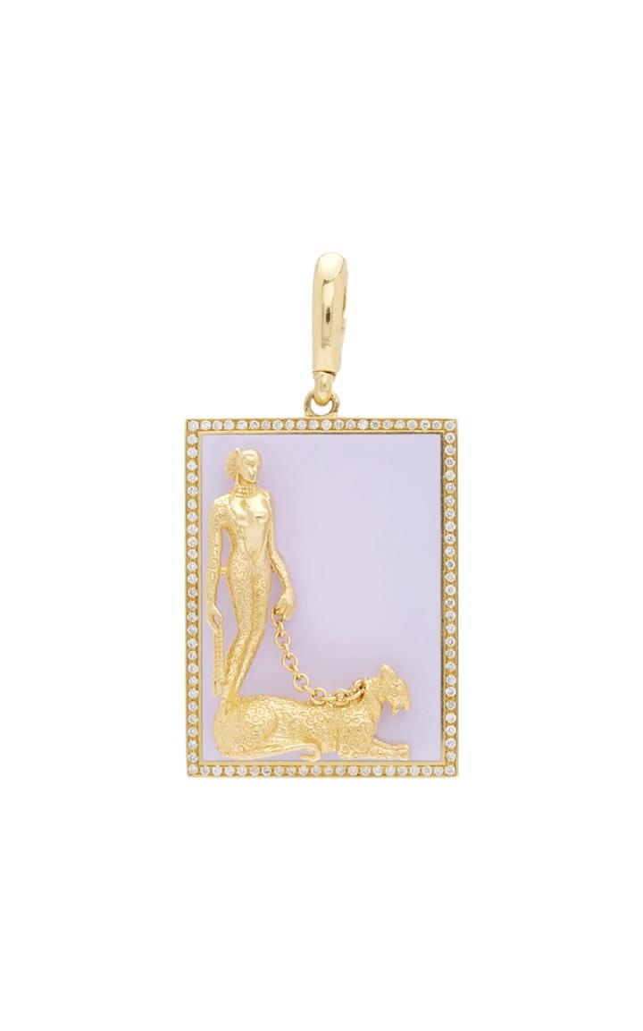 Moda Operandi Jenna Blake 18k Gold Lavender Enamel Alphabet Charm