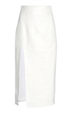 Moda Operandi Piece Of White Lisa Side-slit Leather Pencil Skirt