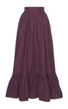 Valentino Gathered Cotton-blend Maxi Skirt