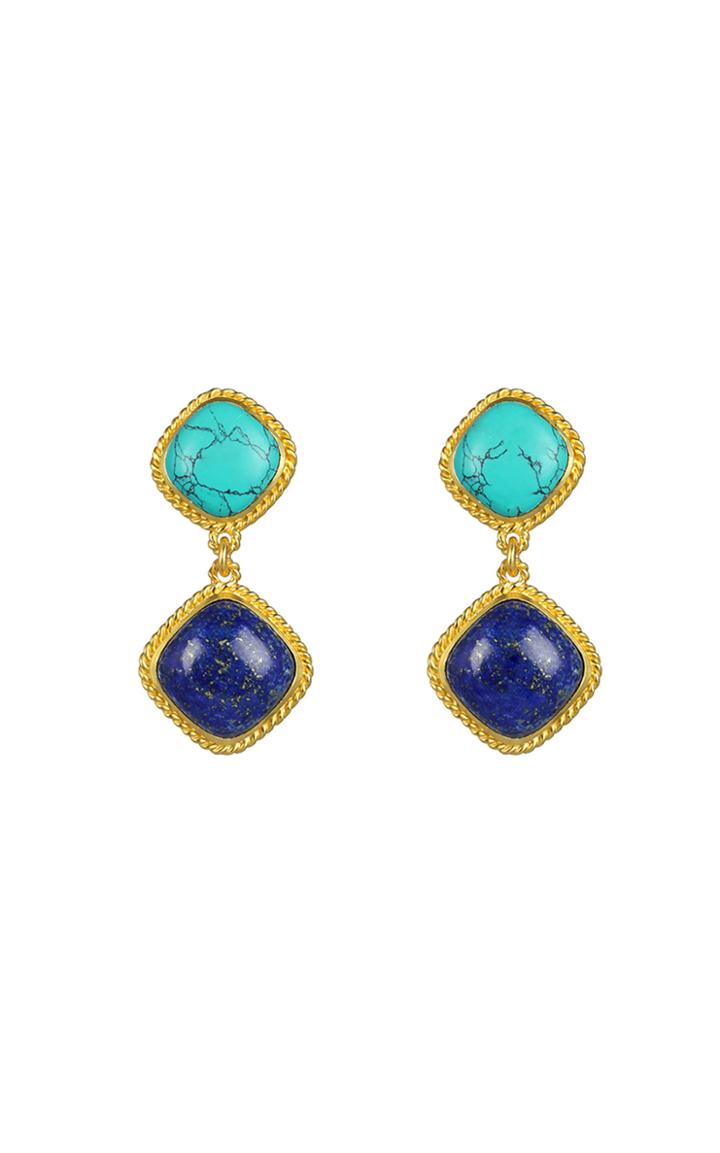 Moda Operandi Valre Lapis And Turquoise Hali Earrings