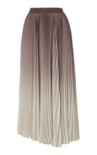 Agnona Ombre Pleated Twill Midi Skirt