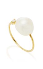Moda Operandi Mizuki Large Open Pearl & Diamond Ring