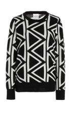 Moda Operandi Madeleine Thompson Two-tone Jacquard-knit Cashmere Sweater