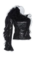 Dundas One Shoulder Sequin Top With Ruffles