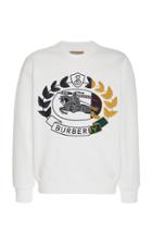 Burberry Embroidered Cotton Blend-jersey Sweatshirt