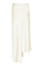 Lapointe Asymmetric Double-faced Satin Midi Skirt