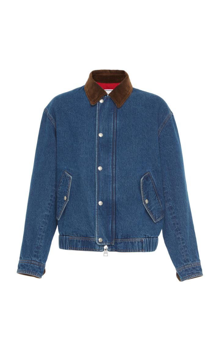 Ami Denim Jacket With Corduroy Collar