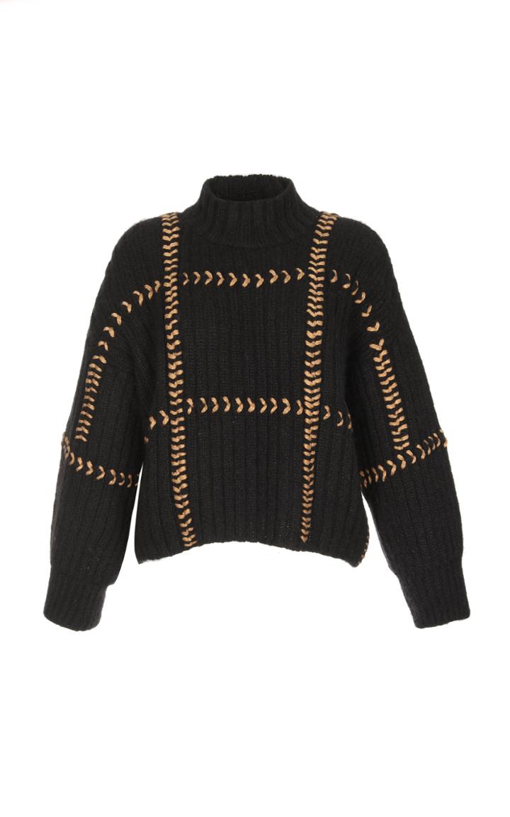 Moda Operandi Escvdo Pajara Machine-knit Chunky Sweater With Hand Embroidery