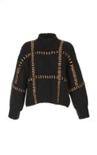 Moda Operandi Escvdo Pajara Machine-knit Chunky Sweater With Hand Embroidery