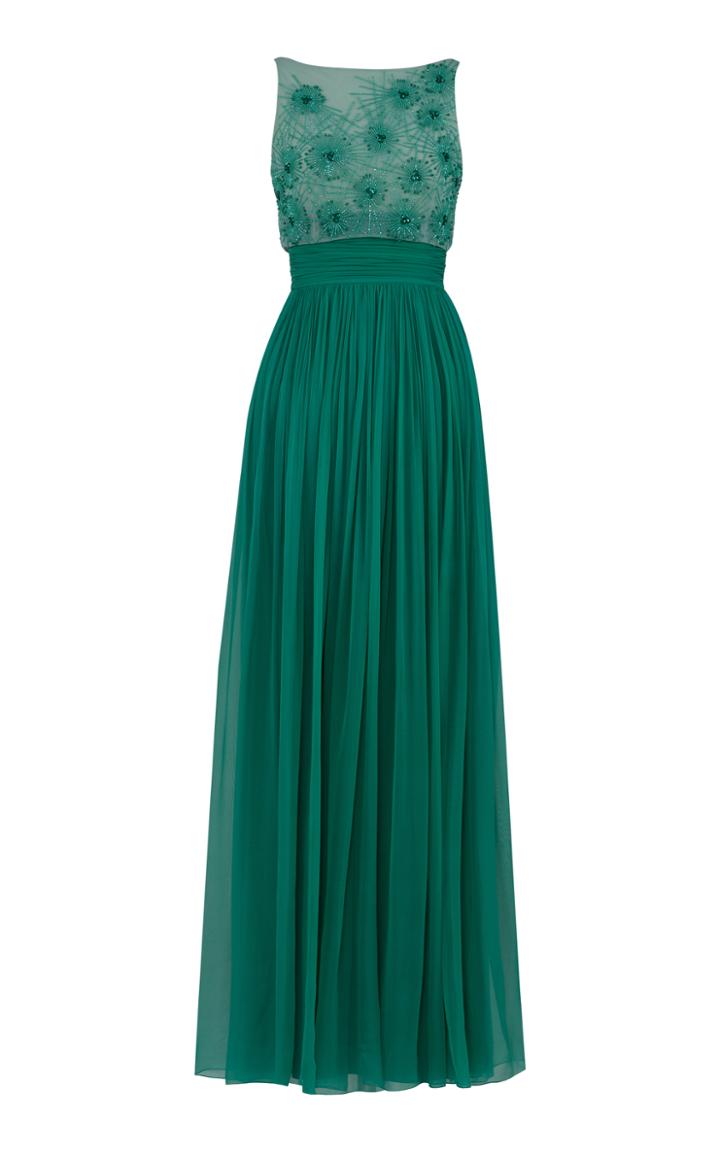 Rami Al Ali Beaded Top With Gathered Chiffon Skirt