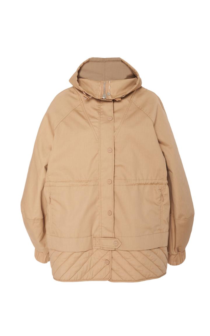 Ganni Cotton-blend Gabardine Hooded Jacket