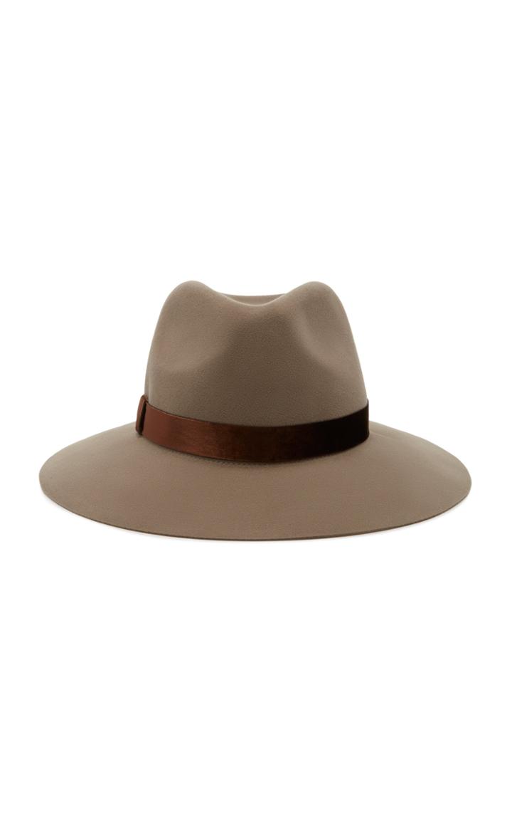 Eugenia Kim Georgina Velvet-trimmed Wool-felt Fedora