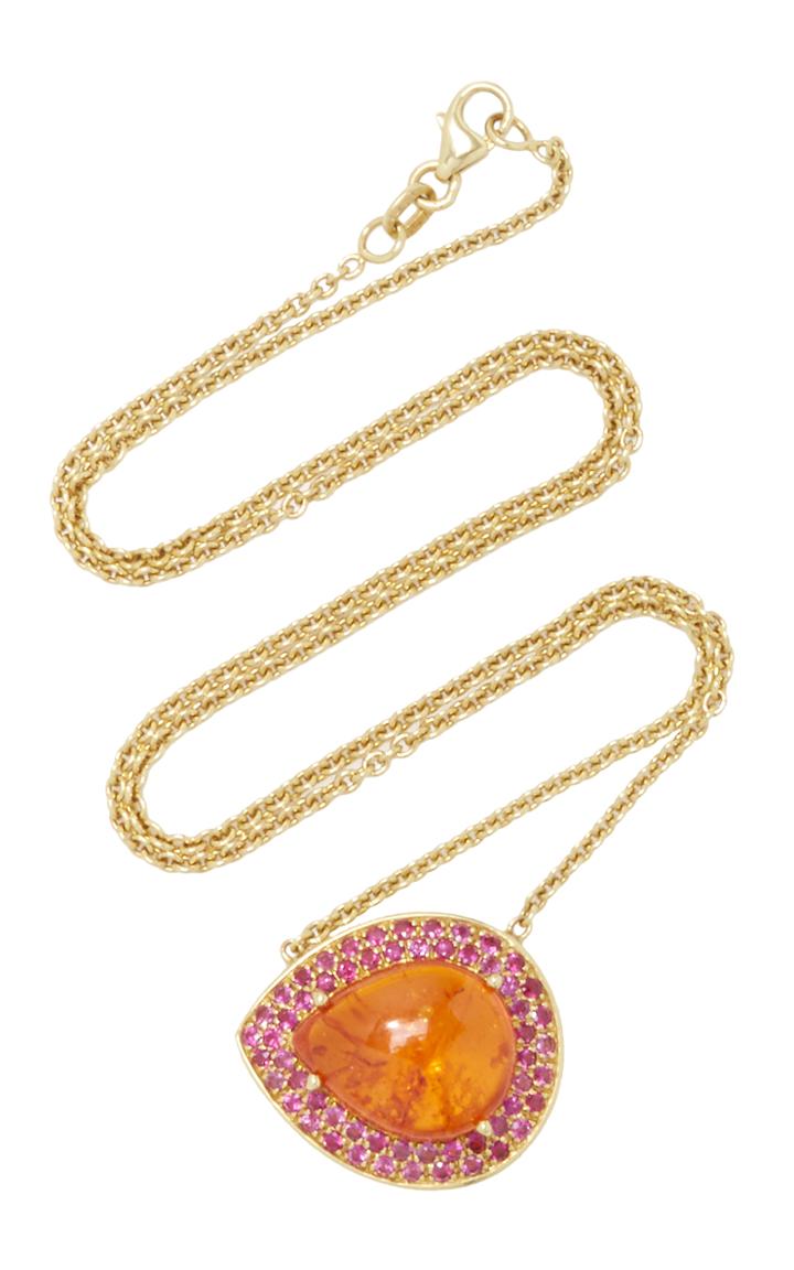 Lauren K Mandarin Garnet & Pink Sapphire Emily Necklace