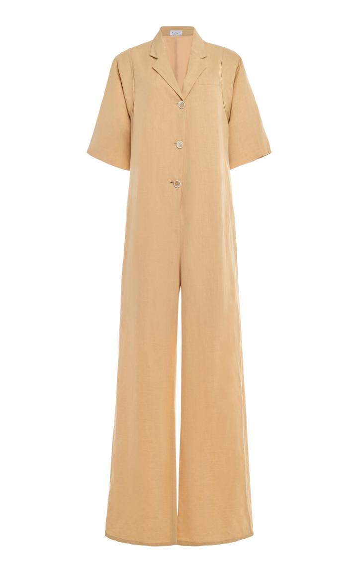 Moda Operandi Salvatore Ferragamo Linen-blend Jumpsuit Size: 40
